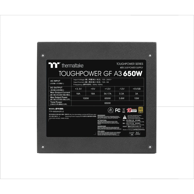 Load image into Gallery viewer, Thermaltake toughpower gf a3 gold - tt premium edition modulaire 650 watt voeding (zwart, 4x pcie)

