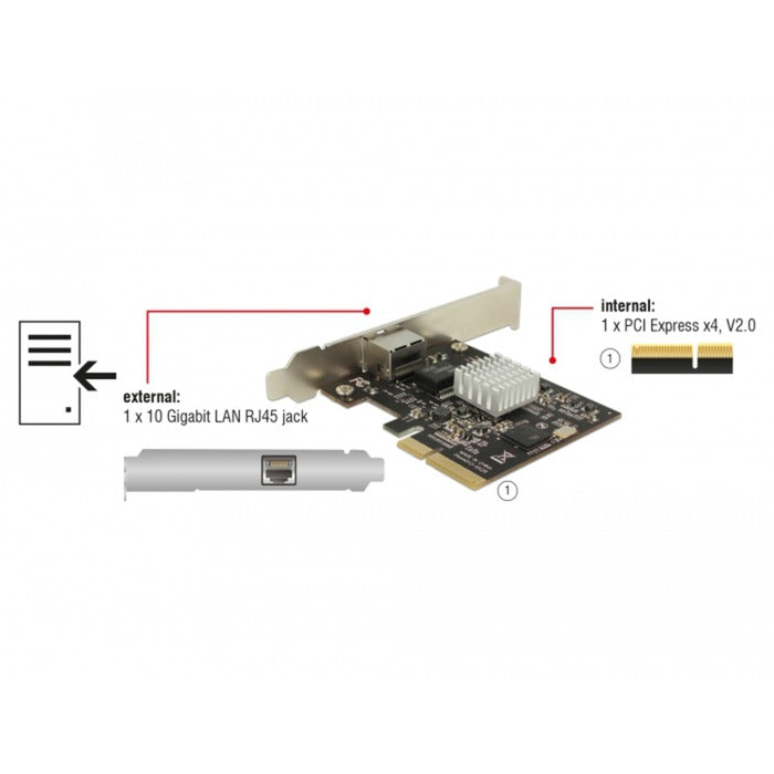 Load image into Gallery viewer, Delock pci express card > 1 x 10 gigabit lan nbase-t rj45 netwerkadapter

