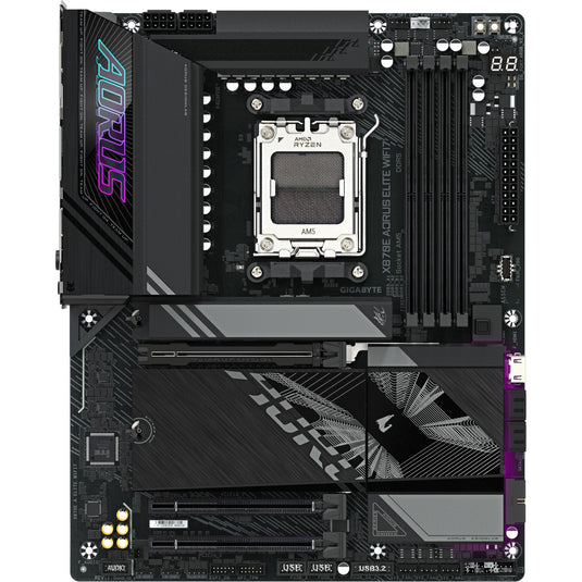 Gigabyte x870e aorus elite wifi7 socket am5 moederbord (zwart, raid, 2.5gb-lan, wi-fi 7, bt, sound, atx)