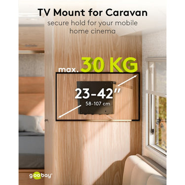 Goobay tv wall mount caravan fixed (m), 23 to 42 inch wandmontage (zwart)