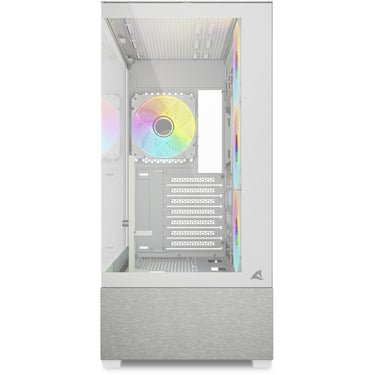 Sharkoon ak7 argb midi tower behuizing (wit | 2x usb-a | 1x usb-c | rgb | tempered glass)