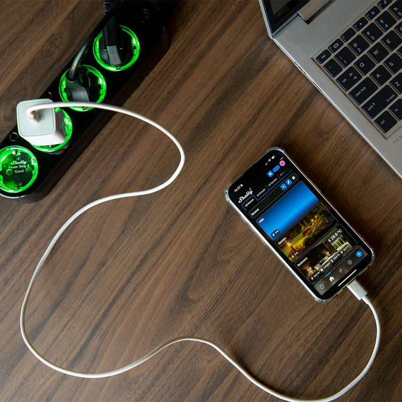 Load image into Gallery viewer, Shelly power strip gen4 stekkerdoos (zwart, wifi, bluetooth, zigbee)
