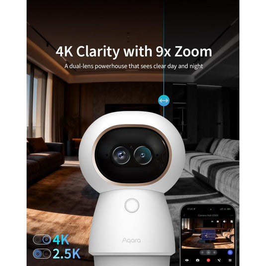 Aqara camera hub g350 select - 4k dual lens camera - matter 1.5 hub
