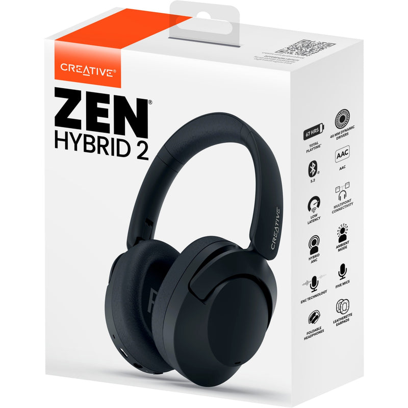 Load image into Gallery viewer, Creative zen hybrid 2 over-ear hoofdtelefoon (zwart, bluetooth 5.2, usb-c, hybride anc)
