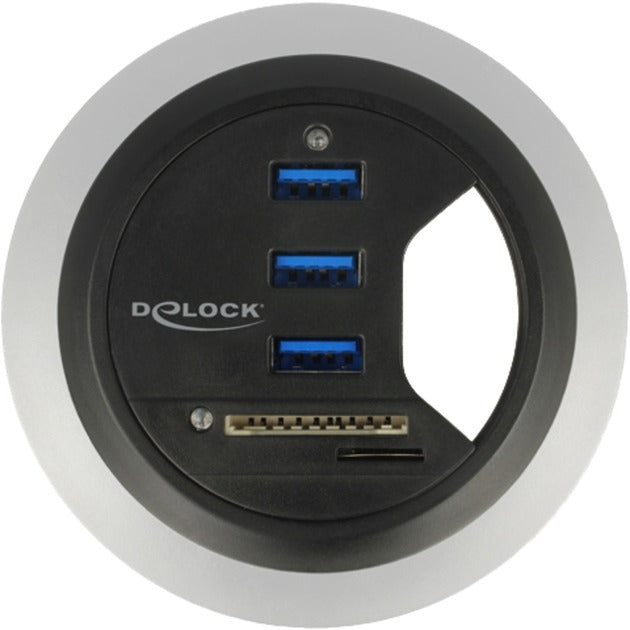 Load image into Gallery viewer, Delock in-desk hub 3 port usb 3.0 + 2 slot sd card reader kaartlezer
