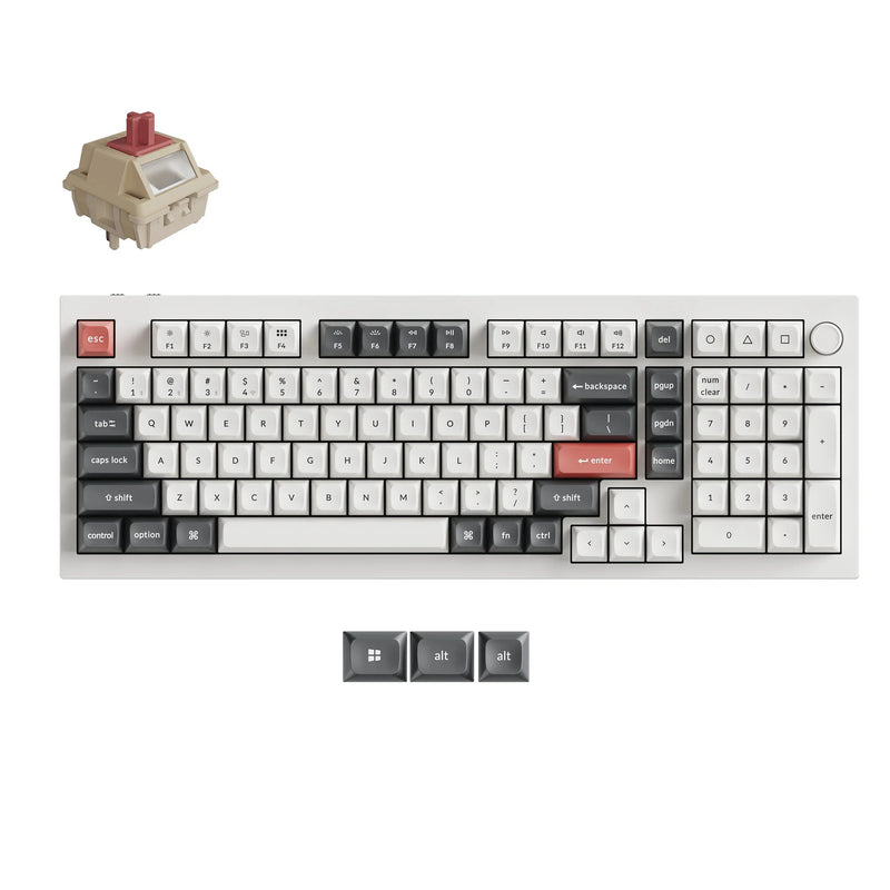 Load image into Gallery viewer, Keychron q5 ultra-m3 8k wireless custom mechanical keyboard (wit, us lay-out (qwerty), silk pom red, 96%, rgb, hot swap, 8k, 2.4 ghz | bluetooth 5.2 | usb-c)

