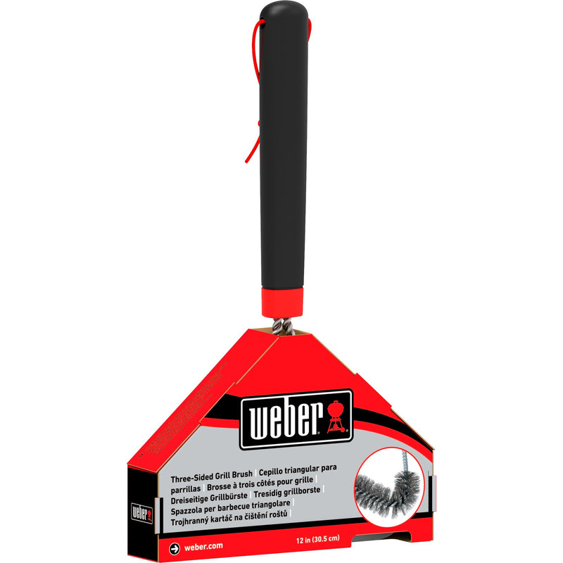 Load image into Gallery viewer, Weber driezijdige reinigingsborstel grillreinigingsborstel (zwart rood, 30 cm)

