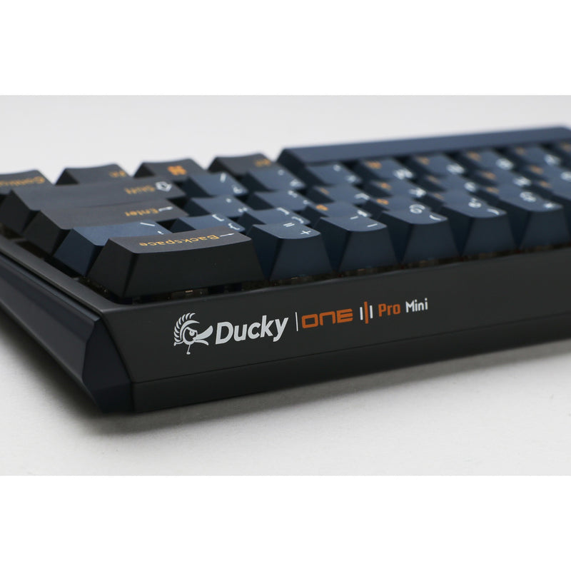 Load image into Gallery viewer, Ducky one 3 pro mini, gaming toetsenbord (zwart, us lay-out, cherry mx2a blue, rgb led, double-shot pbt, quack mechanics, 60%, hot swap)
