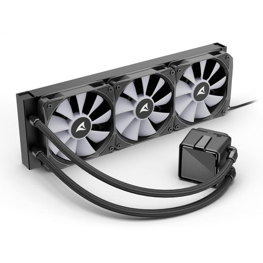 Sharkoon s100 argb waterkoeling (zwart, 4-pins pwm fan-connector)