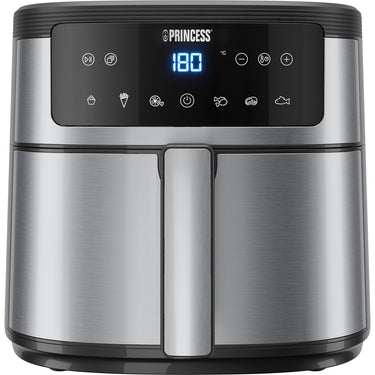 Princess digitale airfyer 6l heteluchtfriteuse (zwart zilver, 6 liter)