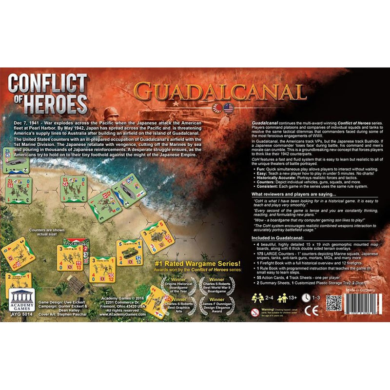 Load image into Gallery viewer, European player network conflict of heroes: guadalcanal the pacific 1942 bordspel (engels, 2 - 4 spelers, 60 - 240 minuten, vanaf 13 jaar)
