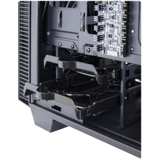 Inter-tech x-608 infinity micro midi tower behuizing (zwart | 1x usb-a | 1x usb-c | rgb | window)