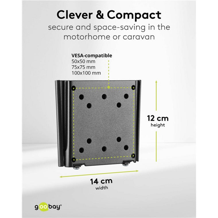 Load image into Gallery viewer, Goobay tv wall mount caravan fixed (s), 13 to 27 inch wandmontage (zwart)
