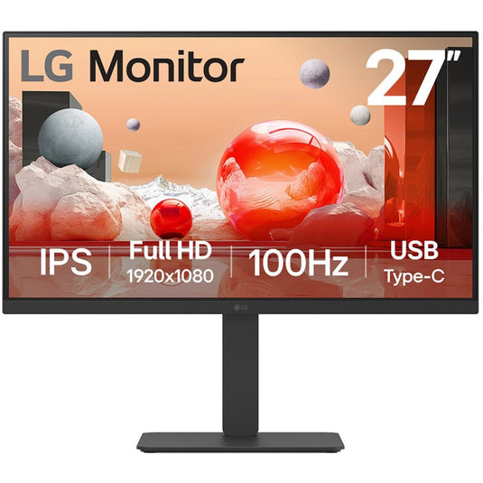 Lg 27ba650 27 monitor (zwart, hdmi, displayport, audio, usb-c)