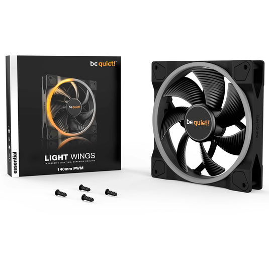 Be quiet! ® light wings pc fan 140mm pwm - 7 stilte-geoptimaliseerde fan bladen - argb-verlichting aan de voor- en achterkant met 18 led's voor een op maat gemaakte pc case - case fan met zeer stille werking en duurzame lagers - developed in germany
