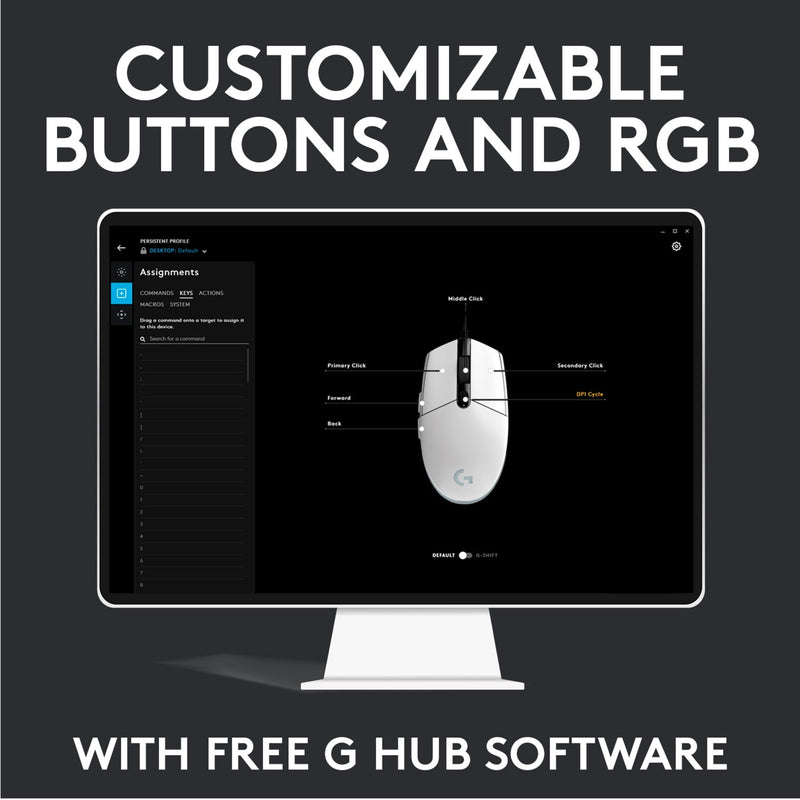 Load image into Gallery viewer, Logitech g203 lightsync gaming muis (zwart, 200 - 8000 dpi, rgb leds)
