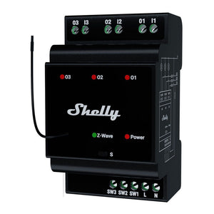 Shelly qubino wave pro 3 relais (zwart, z-wave)