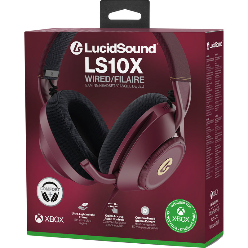 Load image into Gallery viewer, Powera lucidsound ls10x gen 2 bedrade gamingheadset voor xbox series x|s - robijn over-ear gaming headset (donkerrood, xbox series x|s, xbox one, pc)
