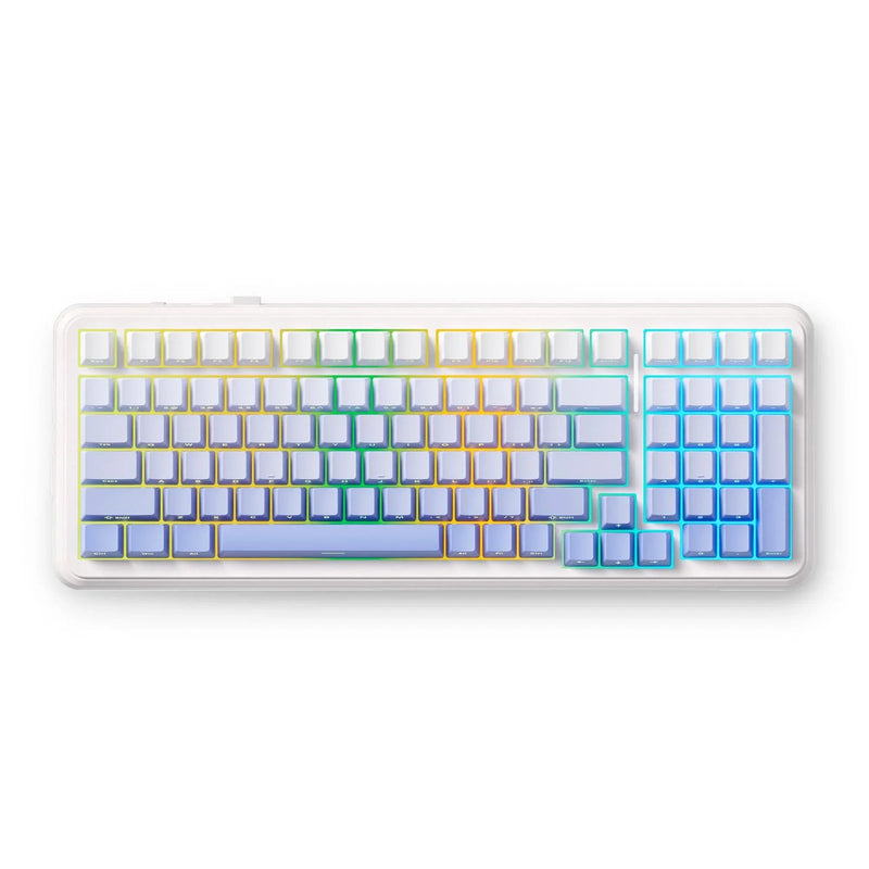 Load image into Gallery viewer, Mchose k99 v2 wireless gasket mount mechanical keyboard (wit, us lay-out (qwerty), kailh box icy creamsicle, 99%, rgb, pbt keycaps, hot-swap, 2.4 ghz | bluetooth | usb-c)
