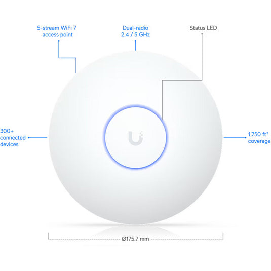 Ubiquiti unifi u7 long-range access point (wit, poe)