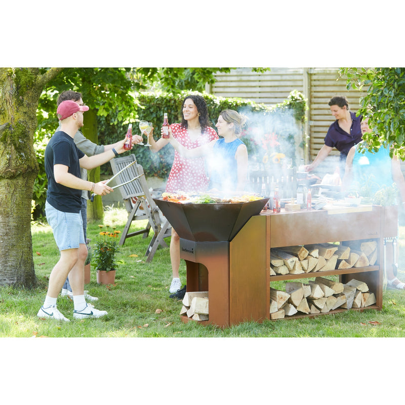 Load image into Gallery viewer, Barbecook nestor buddy uit cortenstaal tafel

