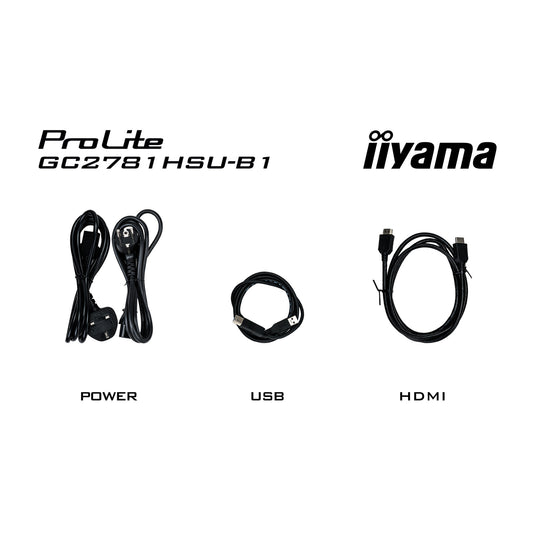 Iiyama g-master black hawk g2471hs-b1 27 curved gaming monitor (zwart, hdmi, displayport, usb, audio, amd free-sync, 144 hz)