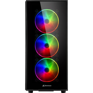 Sharkoon tg5 pro rgb midi tower behuizing (zwart | 4x usb-a | rgb | tempered glass)