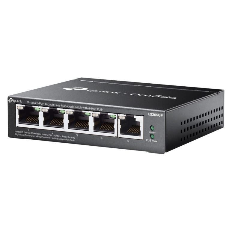 Load image into Gallery viewer, Tp-link omada es205gp switch (zwart, 4x poe+)
