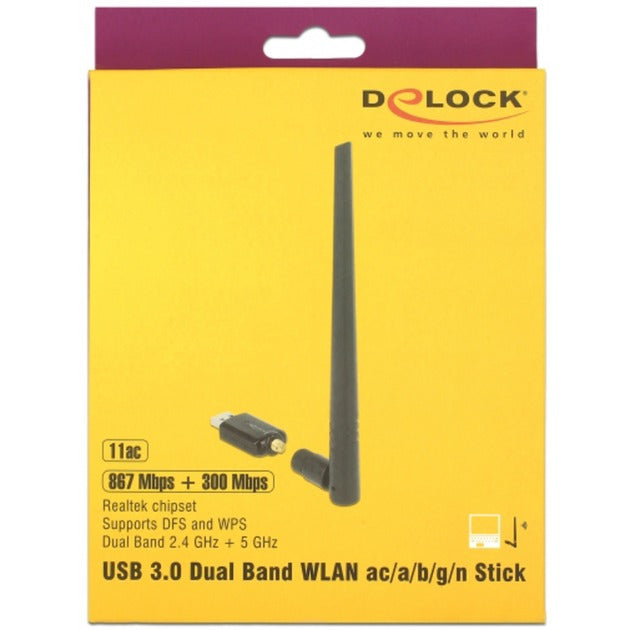 Load image into Gallery viewer, Delock usb 3.0 dualband wlan stick antenne (zwart)
