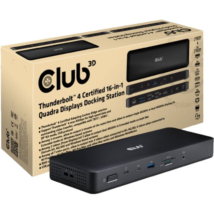 Load image into Gallery viewer, Club 3d thunderbolt 4, 16-in-1 quadra displays dockstation dockingstation
