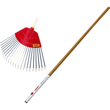 Wolf-garten multi-star uf-m bladhark + multi-star zm 140 essenhouten steel (rood houtkleur)