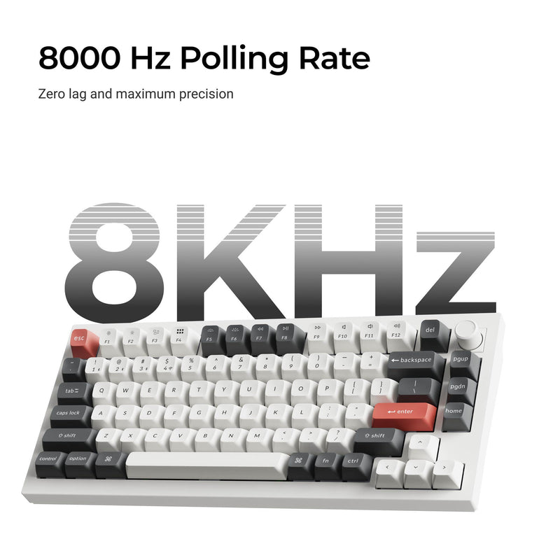 Load image into Gallery viewer, Keychron q1 ultra-m3 8k wireless custom mechanical keyboard (zwart, us lay-out (qwerty), silk pom brown, 75%, rgb, hot swap, 8k, 2.4 ghz | bluetooth 5.2 | usb-c)
