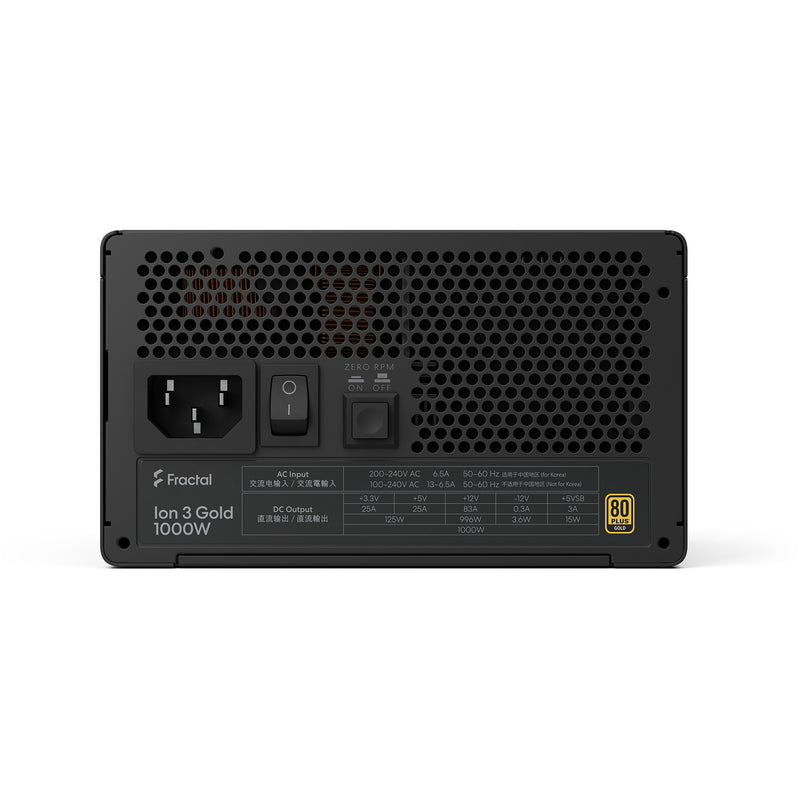 Afbeelding laden in galerijviewer, Fractal design ion gold 3 modulaire 1000 watt voeding (zwart, 1x 12v-2x6, 3x pcie)
