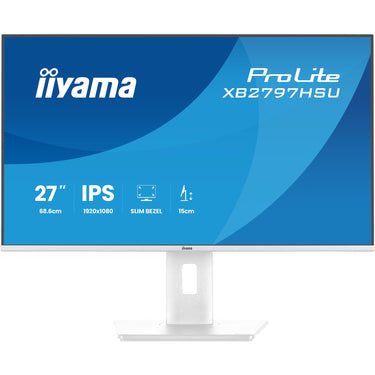 Iiyama prolite xb2797hsu-w1 27 monitor (wit (mat), 120 hz, hdmi, displayport, usb, audio)