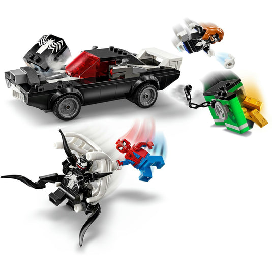 Lego super heroes 76309 spider-man vs. venoms klassieke auto
