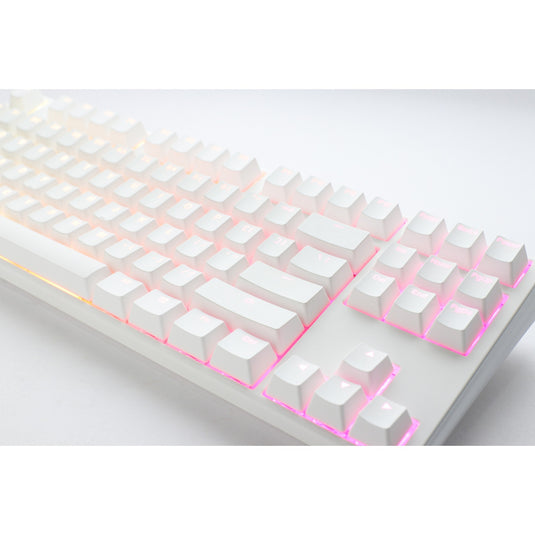 Ducky one 3 classic pure white tkl rgb mechanisch toetsenbord (wit, us lay-out (qwerty), cherry mx speed silver, 80% (tkl), rgb leds, double-shot pbt, hot-swappable, quack mechanics)