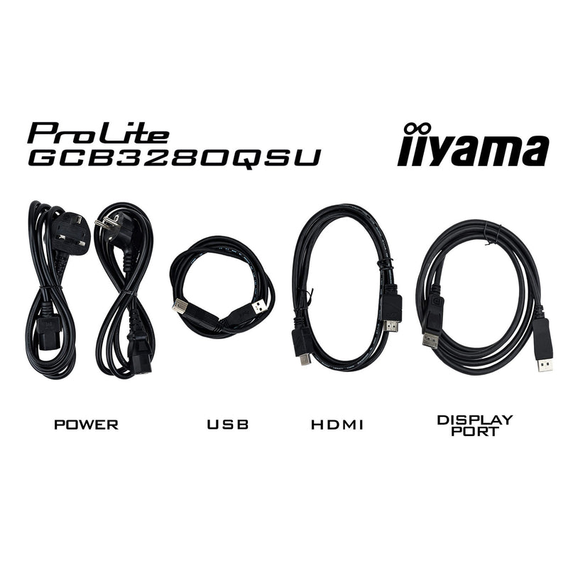 Load image into Gallery viewer, Iiyama g-master red eagle gcb3280qsu-b2 31.5 curved gaming monitor (zwart, 2x hdmi, displayport, 2x usb-a, usb-b, 180 hz)
