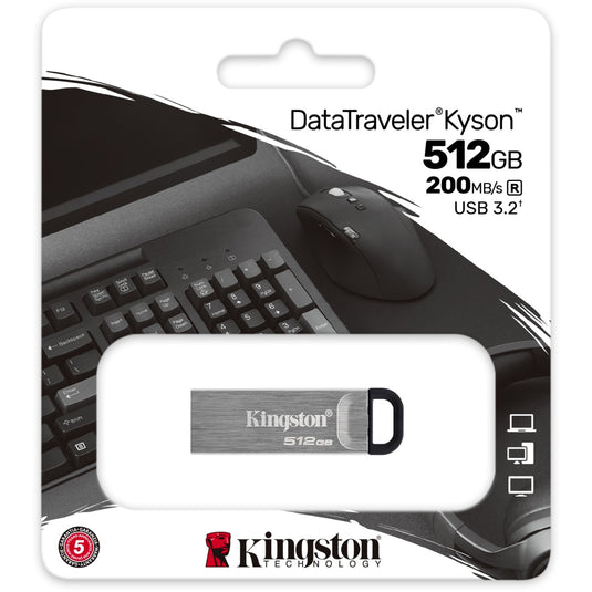 Kingston datatraveler kyson 512 gb usb-stick (zilver, dtkn 512gb)