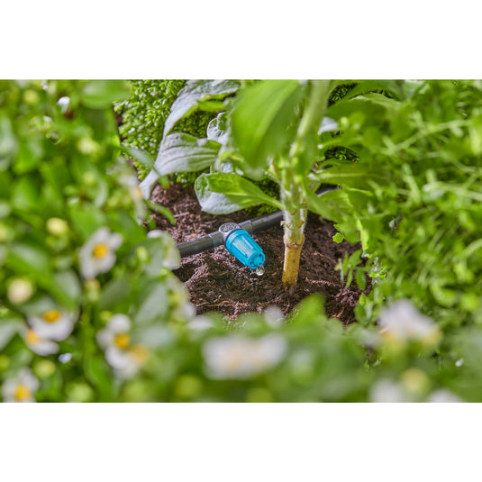 Gardena micro-drip-system verstelbare seriedruppelaar 0–15 l u druppelaar (zwart turquoise)