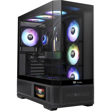 Thermaltake view 370 tg argb midi tower behuizing (zwart | 2x usb-a | 1x usb-c | rgb | tempered glass)