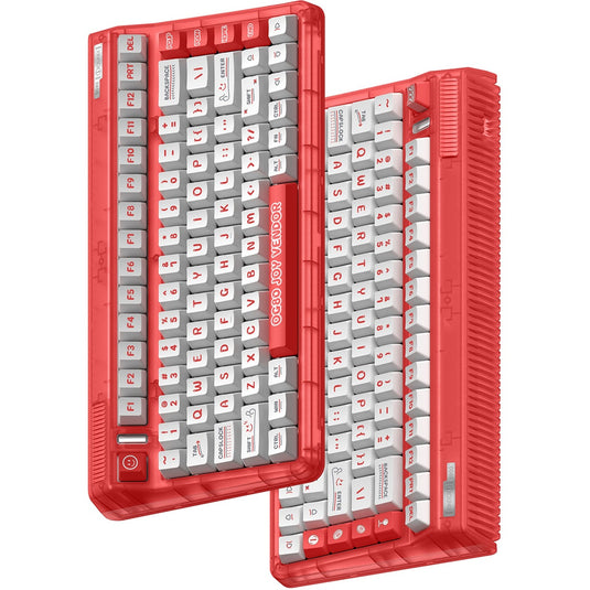 Iqunix og80 joy vendor wireless mechanical keyboard (grijs, us lay-out (qwerty), cherry mx brown, 80% (tkl), rgb leds, hot-swappable, pbt, 2.4ghz | bluetooth 5.1 | usb-c)