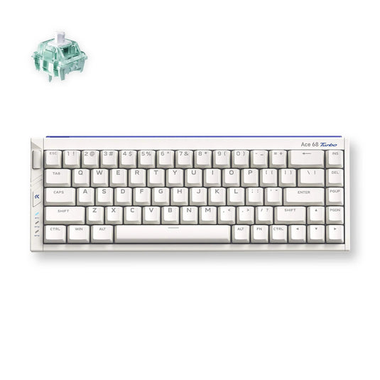 Mchose ace 68 turbo full-aluminum esports hall effect keyboard (wit, us lay-out (qwerty), gateron magnetic jade pro, 65%, 8k, rgb, hot swap, usb-c, hall effect sensor)