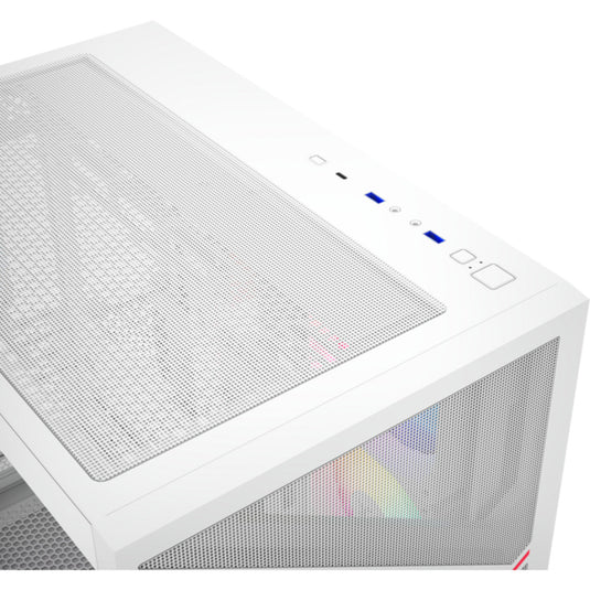 Xyz pc gear qubex midi tower behuizing (wit | 2x usb-a | 1x usb-c | tempered glass)