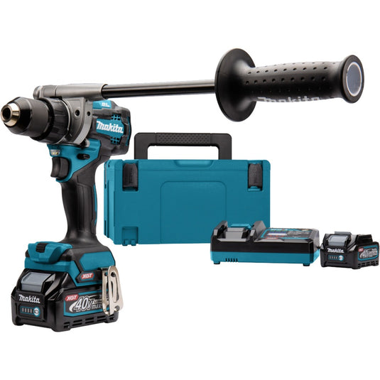 Makita 40 v max boor- schroefmachine xgt df001gd201 schroeftol (blauw zwart, mbox, oplader en 2 accu's (2,5 ah) inbegrepen)