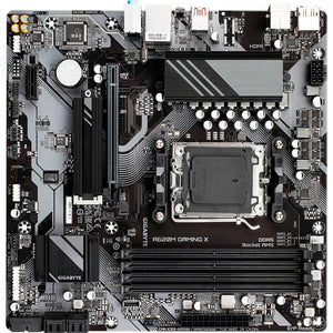 Gigabyte a620m gaming x (rev. 1.0) socket am5 moederbord (zwart grijs, raid, gb-lan, sound, µatx)