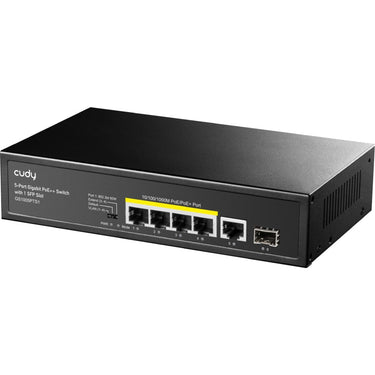 Cudy 5-port 10 100 1000 poe+ switch with 1 sfp port (zwart)