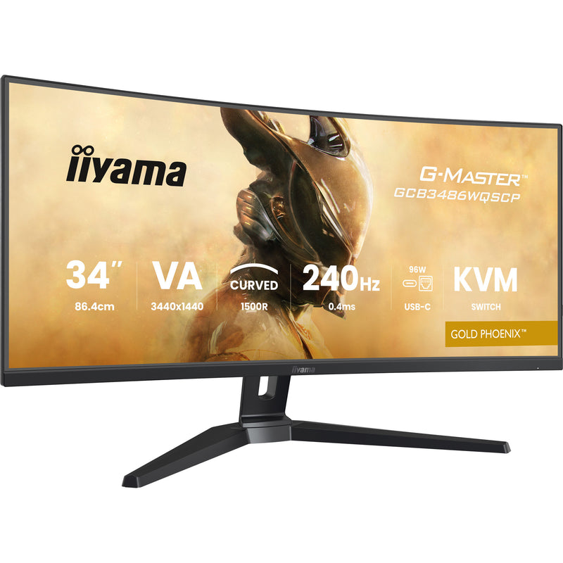 Load image into Gallery viewer, Iiyama g-master gold phoenix gcb3486wqscp-b1 34 curved ultrawide gaming monitor (zwart, 2x hdmi, displayport, 2x usb-a, 2x usb-c, rj-45, 240 hz)
