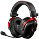 Mchose s9 wireless tri-mode over-ear gaming headset (zwart rood, pc laptop playstation switch smartphone, 2.4g bluetooth 3.5mm)