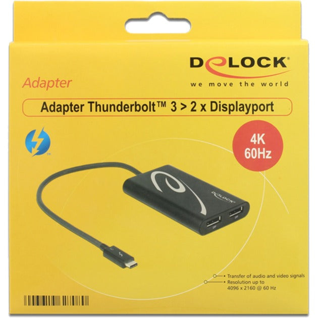 Load image into Gallery viewer, Delock thunderbolt 3 > 2x displayport adapter (zwart, 0,27 meter)
