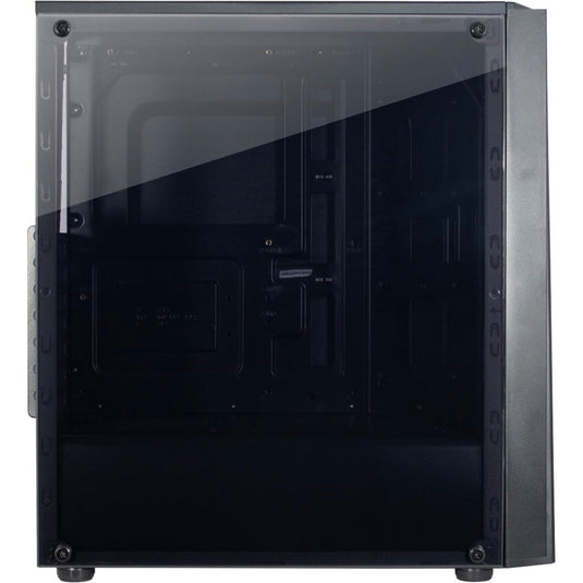 Inter-tech t-11 televen midi tower behuizing (zwart | 3x usb-a | window)